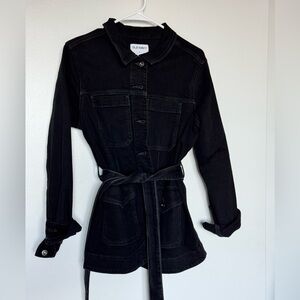 Old Navy Black Denim Chore Jacket with Belt